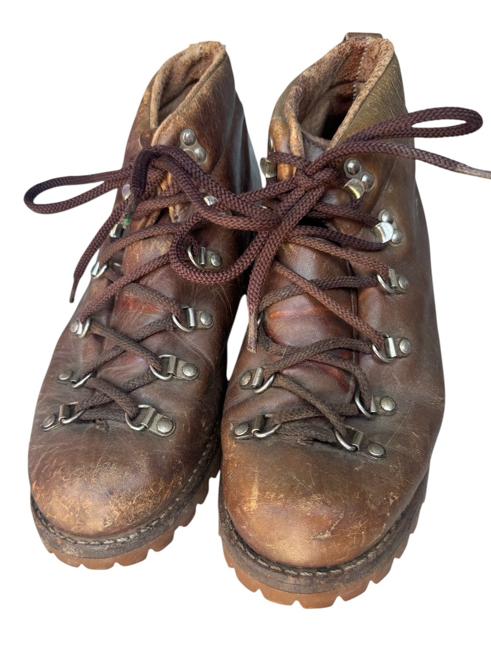 Vintage Allan Temple Brown Leather Hiking Mountaineering Boots Men’s 9 RARE